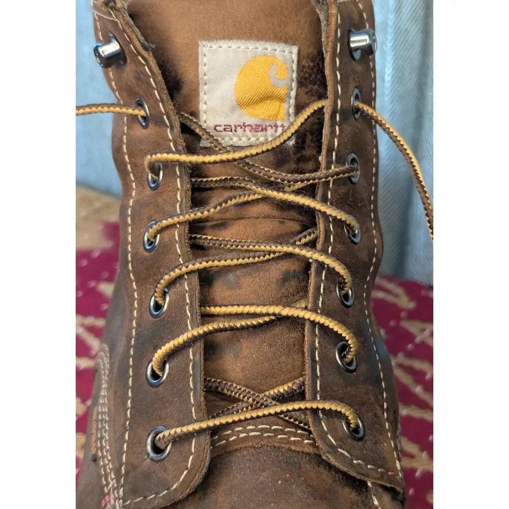 Thrashed CARHARTT Paint Splatter Steel Toe Work Boots Mens 9.5 M Waterproof